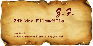 Zádor Filoméla névjegykártya